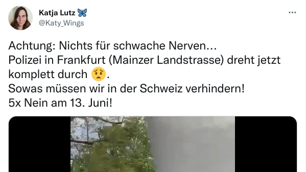 Bild von einem Tweet über Polizei Gewalt