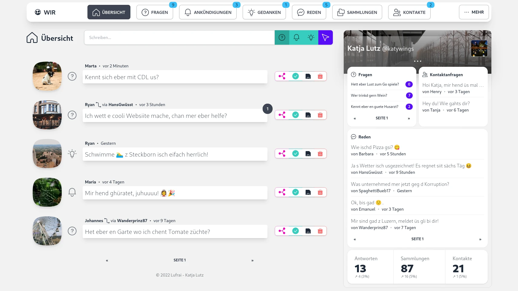 Designkonzept für digitale Kettenbriefe
